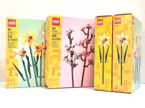 LEGO Botanicals 40725 Cherry Blossoms 40747 Daffodils 4 Set Bundle NEW Sealed
