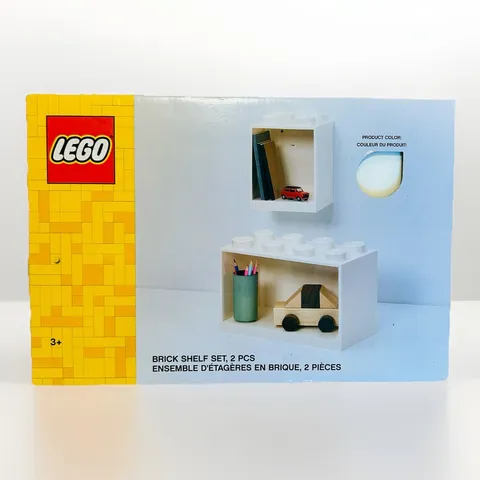 Lego Brick Shelf Set of Two 4 & 8 Stud Floating Box Shelves New in Box