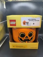 LEGO Small Halloween Pumpkin Storage Head Jack O'Lantern Container New