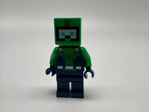 Lego Minecraft Diver Explorer Minifigure Green And Navy