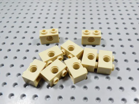 LEGO Lot of 9 Tan 1x2 Technic Bricks w/ Hole BC