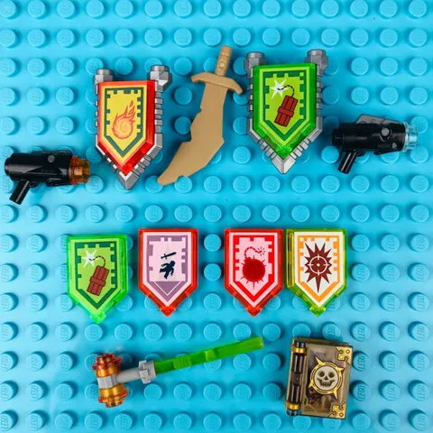 LEGO NEXO KNIGHTS Minifigure Accessory Lot Monsters Book Power Shields Weapons