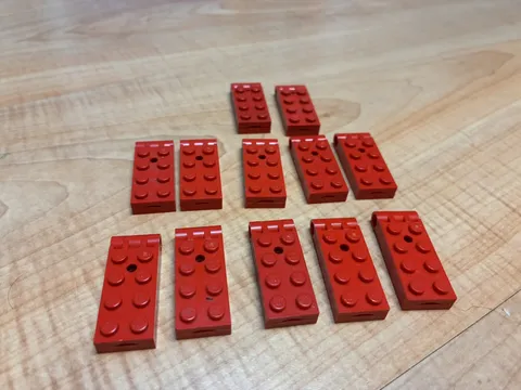 Vintage Lego 3149c01 / 73098 Hinge Plate 2 x 4 RED x 12