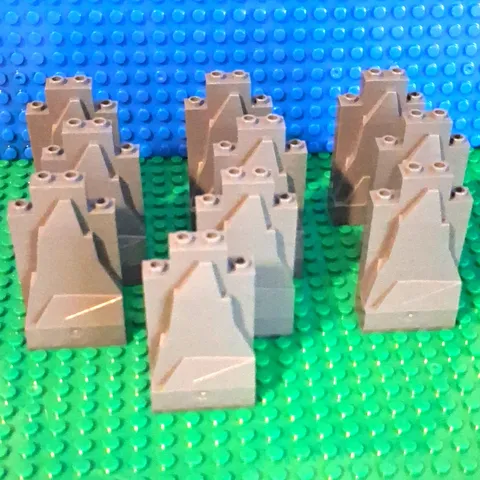 LEGO Rock Panel 2 x 4 x 6 (Part 47847) in Dark Gray. Lot Of 10.