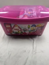 LEGO 5560 Pink Storage Bin w Mixed Parts Manual Horse Figures Parts Lot