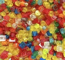 Lego Lot Of 500 Small Translucent Pieces Picked at Random Mixed Colors 1x1s