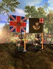 2x Minis 95th Rifles Napoleonic British Infantry +2 Flags LEGO Flagpoles Waterlo