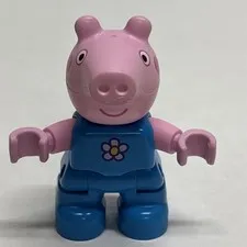 Lego Duplo Figure George Pig (Peppa Pig) - 10431 pink and azure with flower