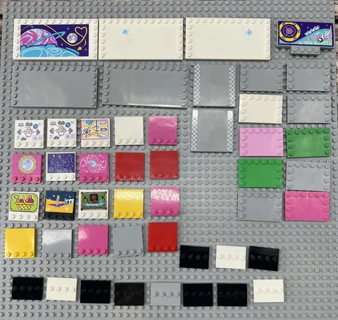 LEGO Lot of 49 Tile, Modified With Studs on Edges/In Center Minifig Stands