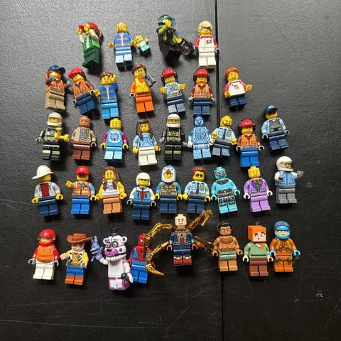 LEGO Minifigures Lot of 38- Assorted Characters Include Spider-Man And Woody