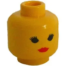 LEGO Minifigure, Head Female with Black Eyes with Thin Eyelashes, inv.628
