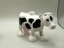 Lego Duplo Figure Adult Cow white/black/pink