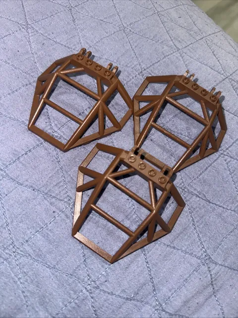Lot of 3 Lego Part # 30298 Windscreen 10 x 14 x 2.67 Roll Cages  Brown Pieces