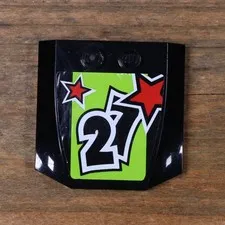LEGO City Black Wedge 4x4x2/3 Red Stars and '27' Sticker 45677pb073