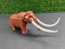 LEGO Woolly Mammoth Brown w/White Tusks 60195 Rare Missing Trunk Piece.