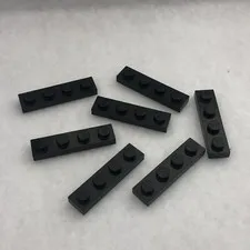 LEGO 3710 Black Plate 1 x 4 (x7)