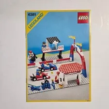 LEGO 6381 Motor Speedway Instructions Manual Vtg 1987 Legoland Town Race Track