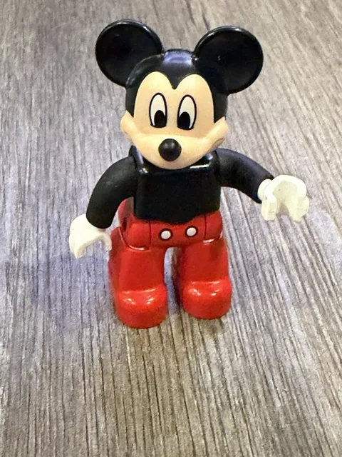 New Lego Duplo MICKEY MOUSE FIGURE Disney Classic Red Black Outfit Ears 2.5"