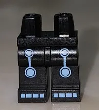 NEW LEGO® Black Minifigure Legs Electro Suit Batman Pattern Part Blue Wires