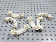 LEGO Lot of 6 White 1x4 Double Inverted Slope Bricks BB