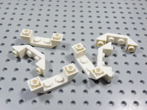 LEGO Lot of 6 White 1x4 Double Inverted Slope Bricks BB