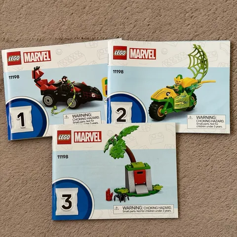 LEGO Marvel: Spin and Electro Dinosaur Vehicle Chase Instruction Manuals (11198)