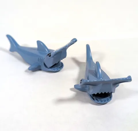 LEGO Shark Animal Figure Gray 2 Pc Bulk Lot Part 14518 (Design ID) 2012