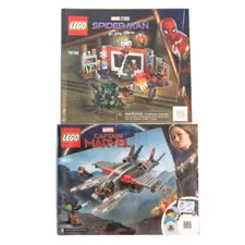 2 LEGO MARVEL STUDIO Instruction Booklets Manual Only Captain Marvel Spiderman