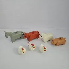 Lot Of Vintage LEGO Duplo Figures Farm Animals Sheep Pig Horse Chicken Cow