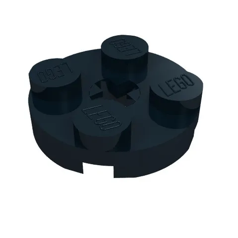 LEGO Part 4032a - Black Plate Round 2 x 2 with Axle Hole Type 1 (+ Opening)