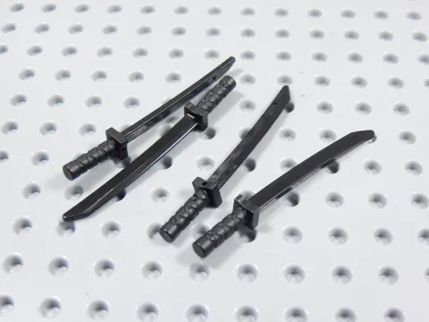 LEGO Lot of 4 Black Katana Swords Weapon Minifig BJ