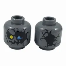 LEGO Minifigure, Head Alien Stone Monster with Yellow Right Eye, Blue Left Eye