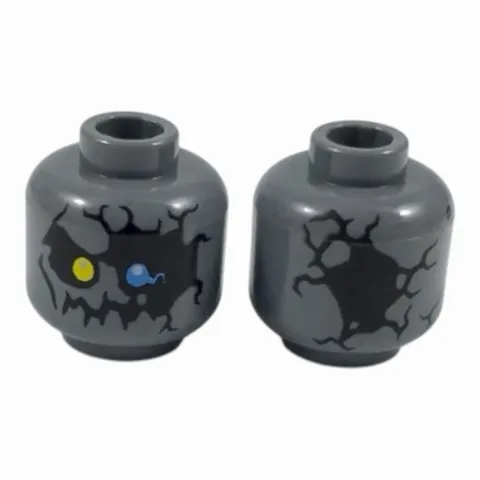 LEGO Minifigure, Head Alien Stone Monster with Yellow Right Eye, Blue Left Eye