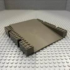 Lego Baseplate Raised Platform 16 x 16 x 2 1/3 Ramp (2642) : Dark Gray (Vintage)
