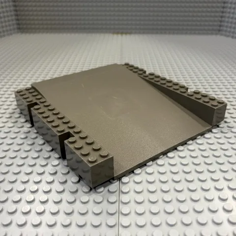 Lego Baseplate Raised Platform 16 x 16 x 2 1/3 Ramp (2642) : Dark Gray (Vintage)