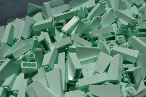 Lego Light Aqua Slope 75 2 x 1 x 3 (Part #4460) Lot of 50 pieces