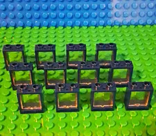 LEGO Window 1x2x2 In Dark Blue With Glass. 12 Pieces