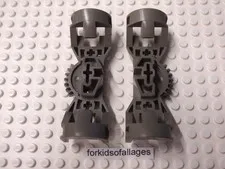 2x Lego Bionicle Rahkshi Torso Gear 7 Tooth w/3 Axle Holes 44247 Old Dark Gray