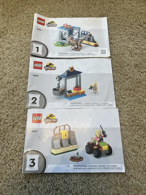 LEGO 76957 Velociraptor Escape Jurassic Park 30th Anniversary Manual Only