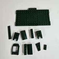 LEGO Dark Green Parts Lot Pieces Base Plate Slopes & Bricks 