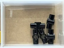 LEGO Parts - Black Technic, Axle Connector Hub 2 Bar Holders - No 24122 - QTY 5