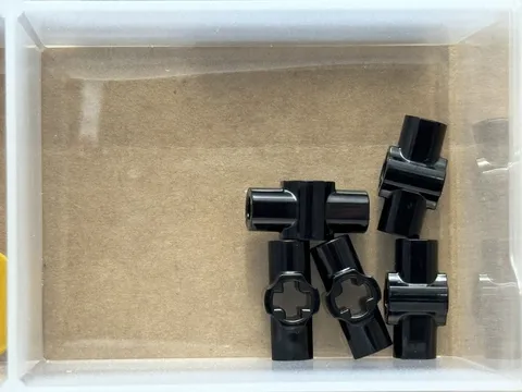 LEGO Parts - Black Technic, Axle Connector Hub 2 Bar Holders - No 24122 - QTY 5
