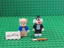 Lot 2 LEGO Looney Tunes Collectible Minifigures Sylvester the Cat Porky Pig PC54