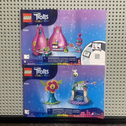LEGO 41251 Trolls World Tour Poppy's Pod Instruction Manuals Booklets 1-2 ONLY