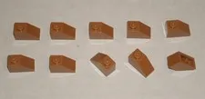 LEGO NEW 1x2 Medium Dark Flesh Slope 45° (10x) 6058135 Brick 3040