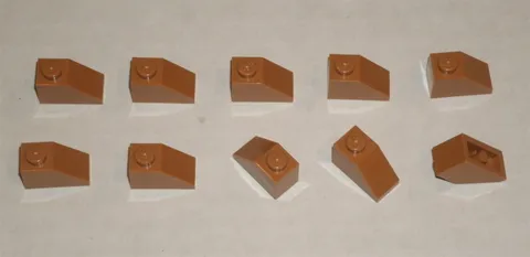 LEGO NEW 1x2 Medium Dark Flesh Slope 45° (10x) 6058135 Brick 3040