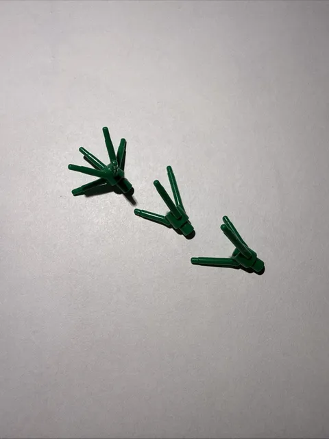 Lego Lot Of 3 Plant With 3 Stems Stem Bright Green Grass