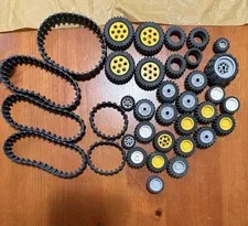 LEGO Technic Wheels & Tires Bulk Lot w/ Rubber Tracks Black Yellow Gray White