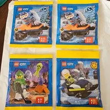 4x LEGO City Paper Pack Sets Construction Police Snow Space Alien Sealed NEW