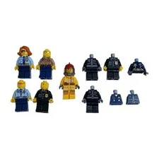 Lego Minifigure Policemen & Firefighter Lot (Complete & Partials)